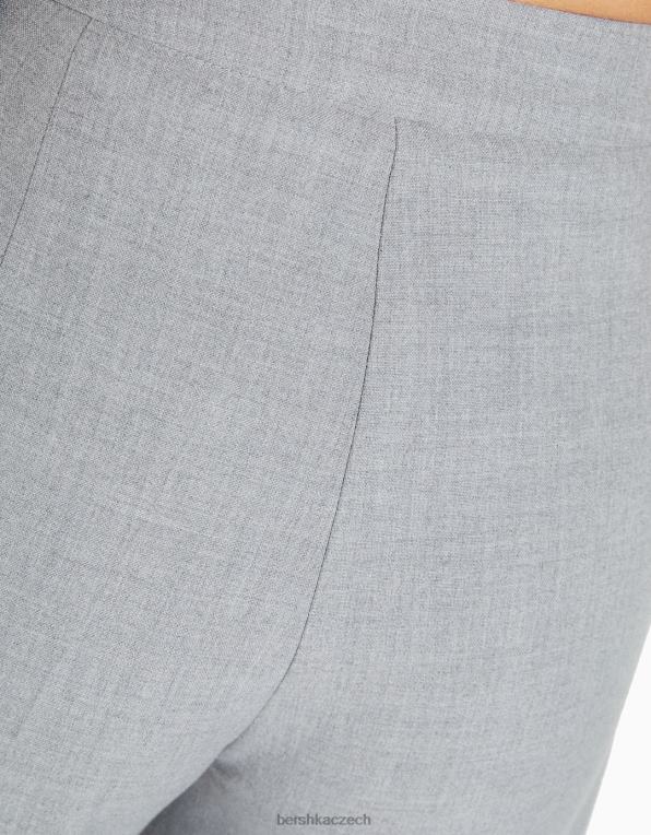 ženy Bershka široké kalhoty s poutky na pásek P88441411 oblečení Šedá