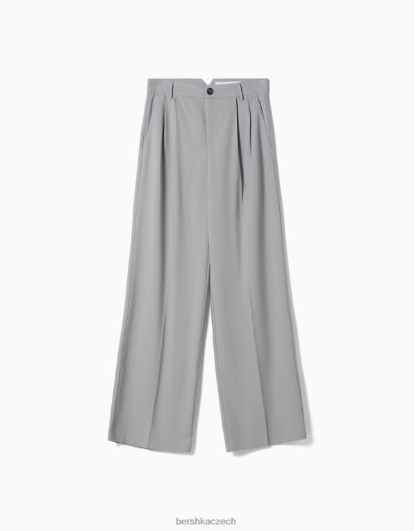 ženy Bershka kalhoty šité na míru P88441430 oblečení Šedá