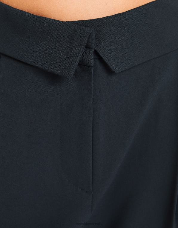 ženy Bershka kalhoty na míru s ohrnutým pasem P88441429 oblečení tmavošedý