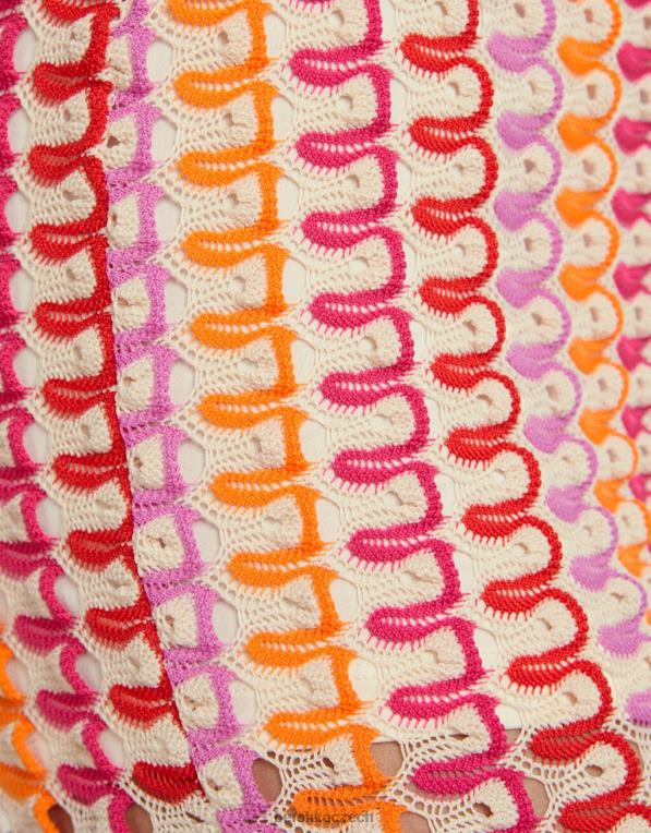 ženy Bershka rozšířené pletené kalhoty P88441858 oblečení korál