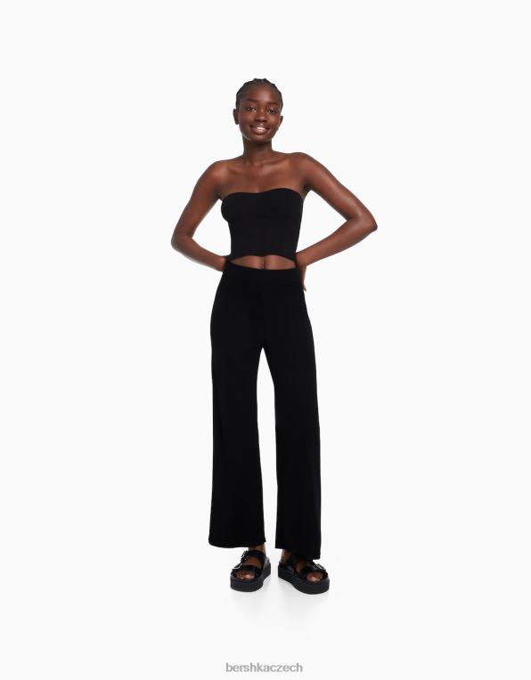 ženy Bershka tekoucí culottes P88441421 oblečení Černá