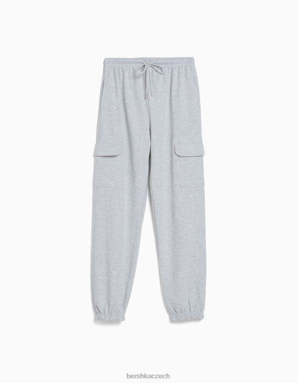ženy Bershka tepláky s kapsami P88441484 oblečení Šedá