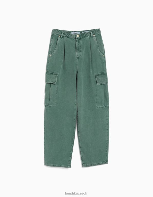 ženy Bershka cargo kalhoty balonového střihu P88441358 oblečení khaki