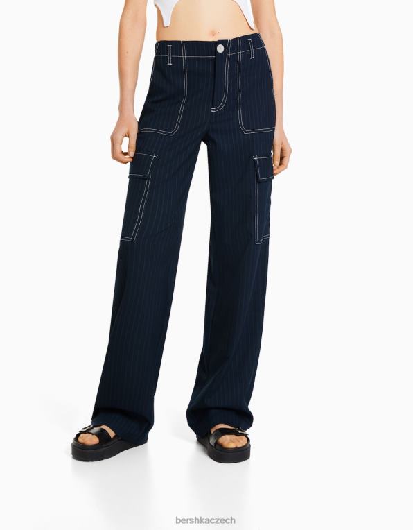 ženy Bershka cargo kalhoty na míru P88441348 oblečení námořnictvo