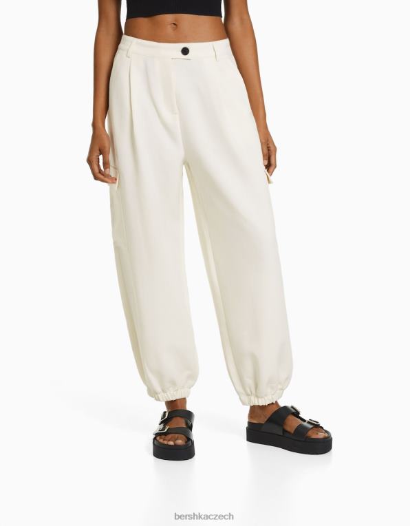 ženy Bershka nákladní joggery na míru P88441353 oblečení krém