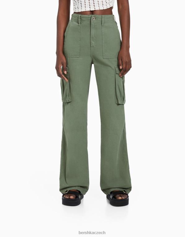 ženy Bershka nastavitelné cargo kalhoty rovného střihu P88441284 oblečení výhradní