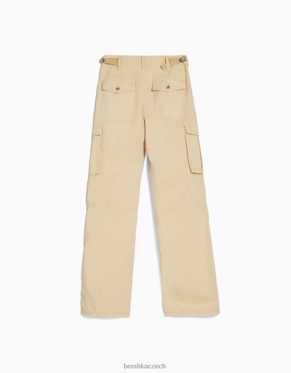 ženy Bershka nastavitelné cargo kalhoty rovného střihu P88441287 oblečení písek