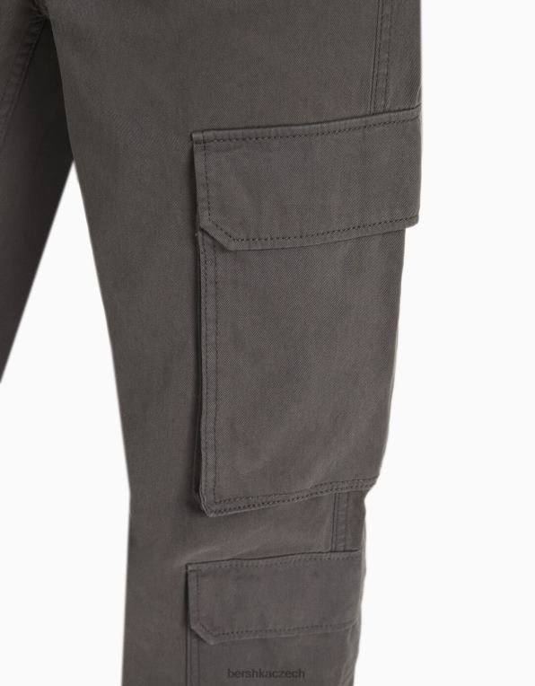 ženy Bershka nastavitelné vícekapsové keprové cargo kalhoty P88441293 oblečení výhradní