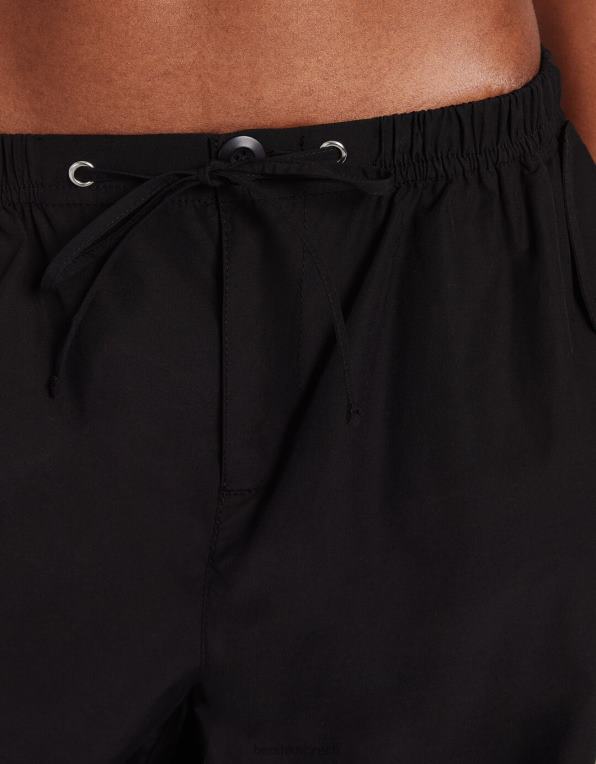 ženy Bershka padákové cargo tepláky z umělého nylonu P88441310 oblečení Černá