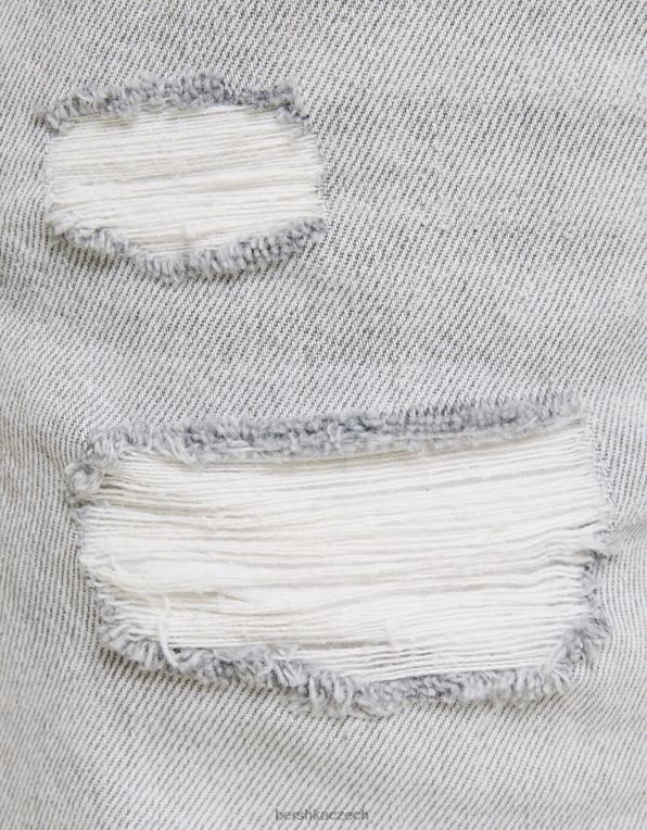 ženy Bershka roztrhané džínové šortky s kapsami P88441694 oblečení Šedá