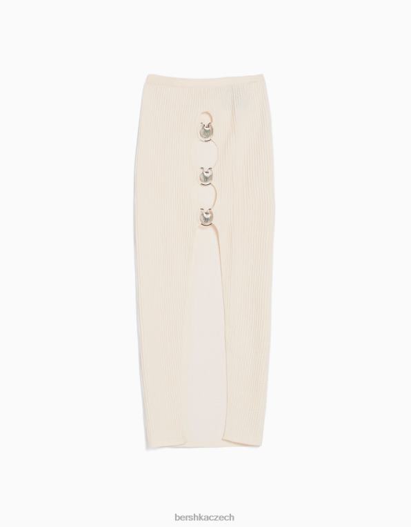 ženy Bershka bezešvá midi sukně s detailem P88441656 oblečení bílý