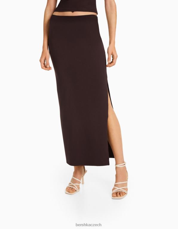ženy Bershka dlouhá sukně P88441613 oblečení hnědý