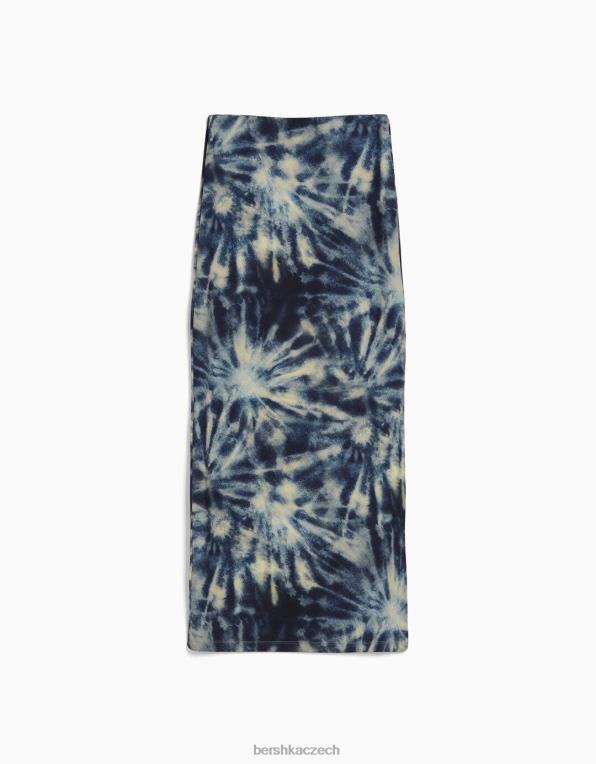 ženy Bershka dlouhá sukně P88441616 oblečení tmavě modrá
