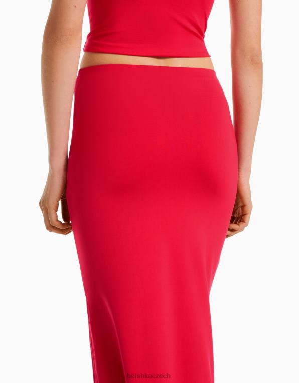 ženy Bershka dlouhá sukně P88441630 oblečení Červené