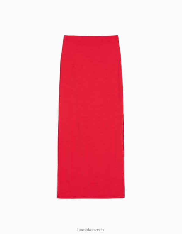ženy Bershka dlouhá sukně P88441630 oblečení Červené