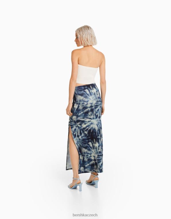 ženy Bershka dlouhá sukně P88441826 oblečení tmavě modrá