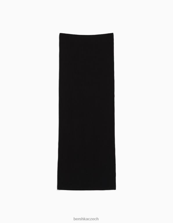 ženy Bershka žebrovaná midi sukně P88441631 oblečení jiný