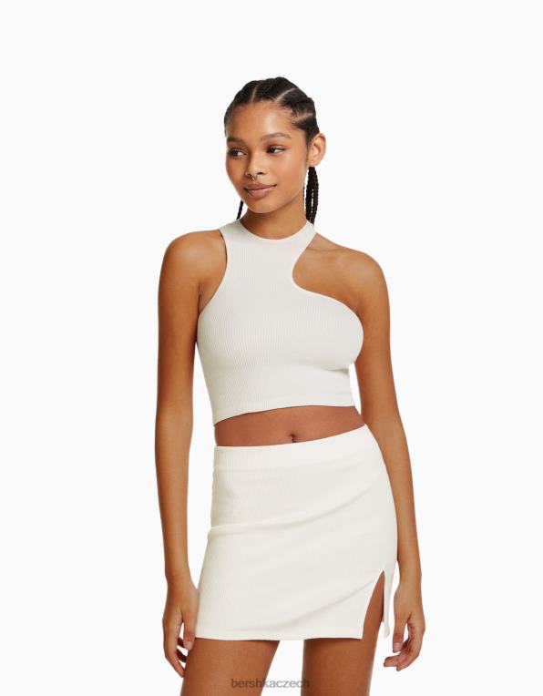 ženy Bershka žebrovaná minisukně P88441651 oblečení krém