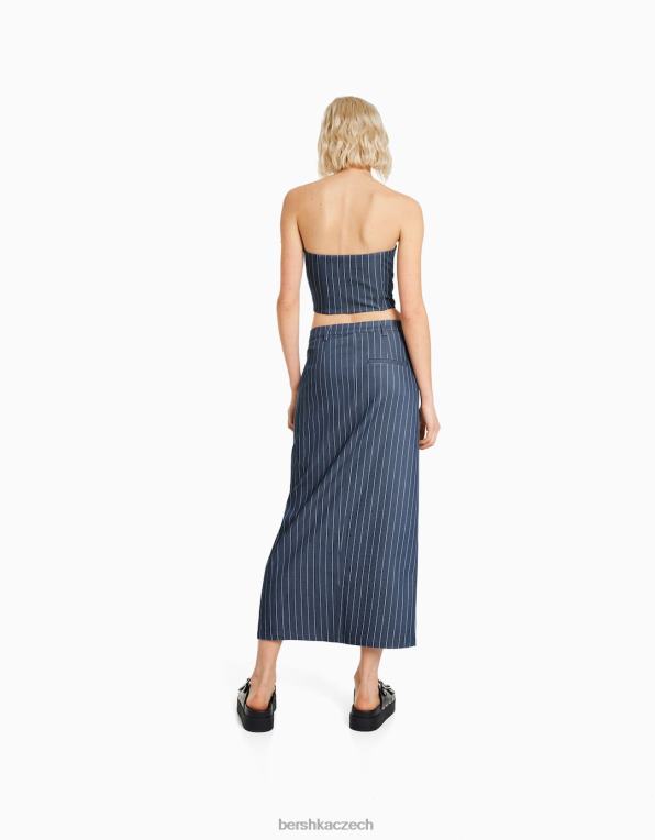 ženy Bershka midi sukně na míru P88441640 oblečení tmavě modrá