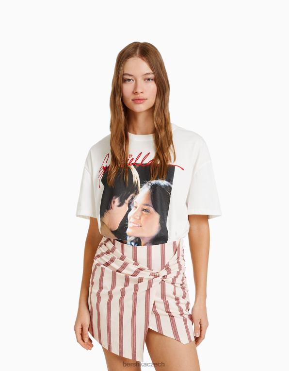 ženy Bershka pruhovaná minisukně s uzly P88441661 oblečení písek