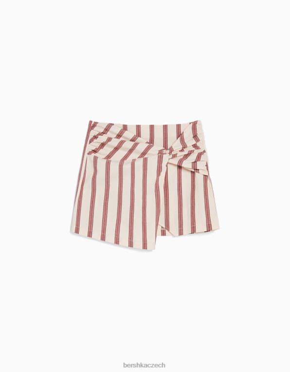 ženy Bershka pruhovaná minisukně s uzly P88441661 oblečení písek