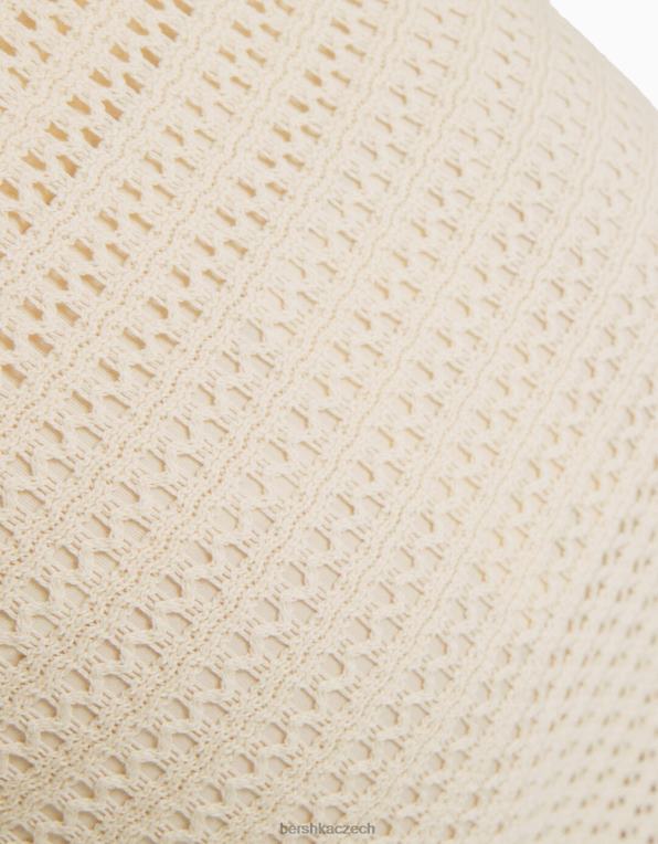 ženy Bershka rustikální háčkovaná midi sukně P88441884 oblečení béžový