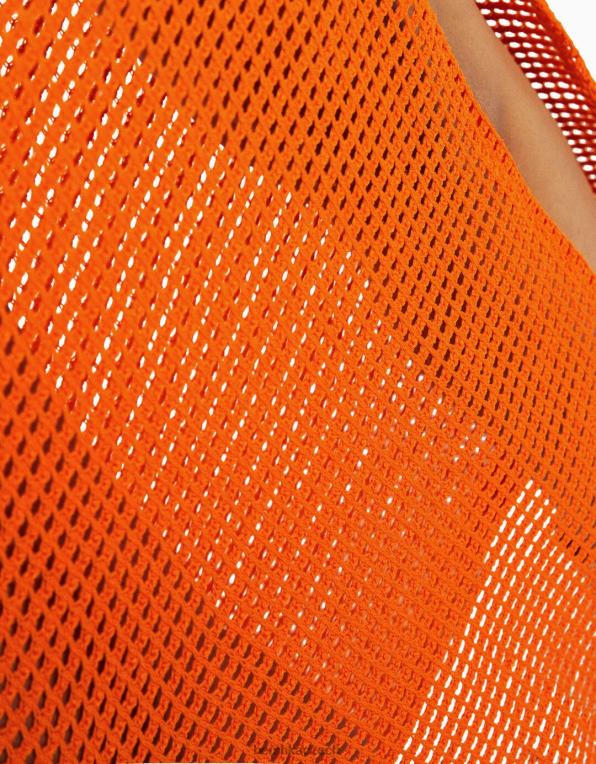 ženy Bershka síťovaná midi sukně P88441642 oblečení oranžový