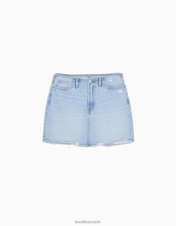 ženy Bershka vintage mini džínová sukně P88441647 oblečení světle modrá