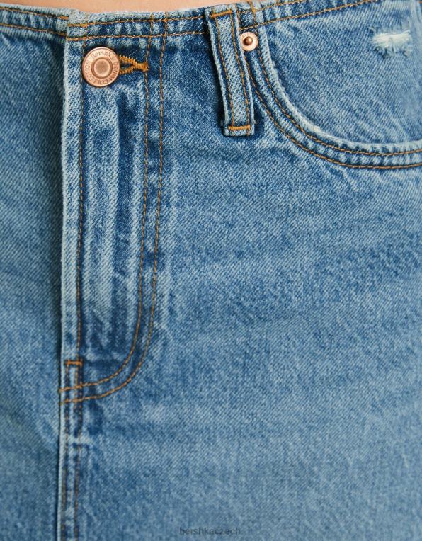 ženy Bershka vintage mini džínová sukně P88441648 oblečení modrý