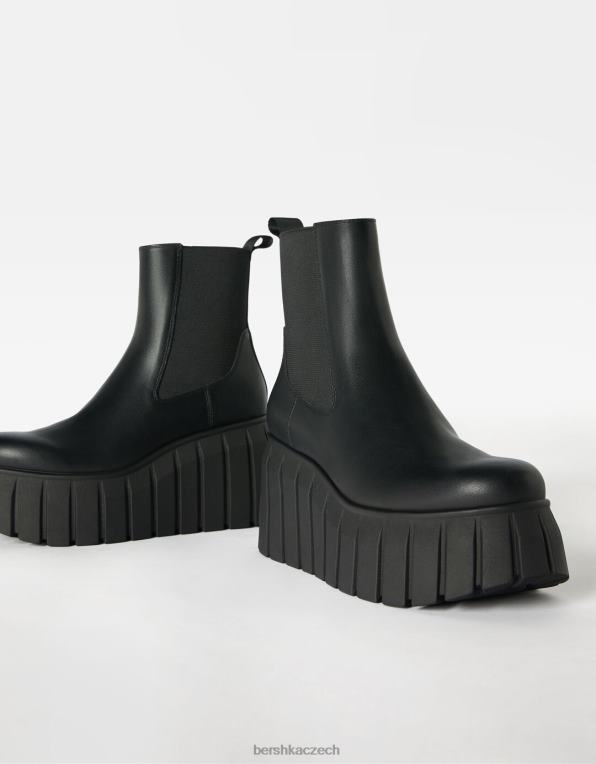 ženy Bershka xl kotníkové boty na platformě s elastickými lemy P88442307 obuv Černá