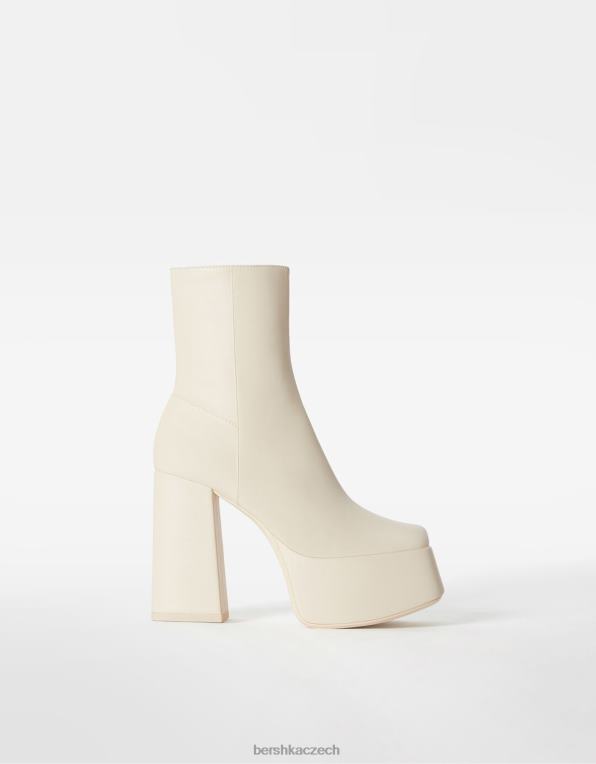 ženy Bershka xl kotníkové boty na vysokém podpatku na platformě P88442298 obuv ecru