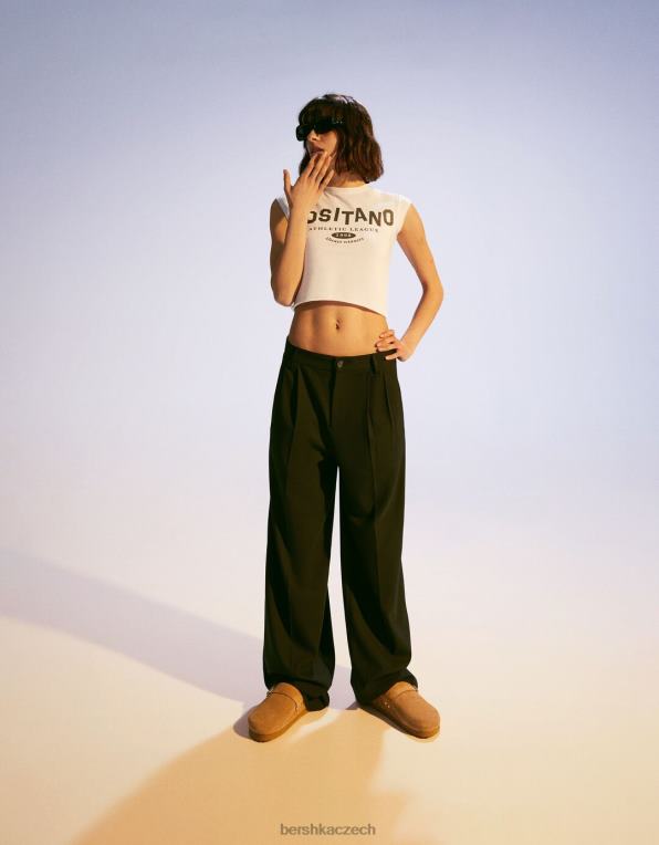 ženy Bershka kožené dřeváky s přezkou P88442336 obuv písek