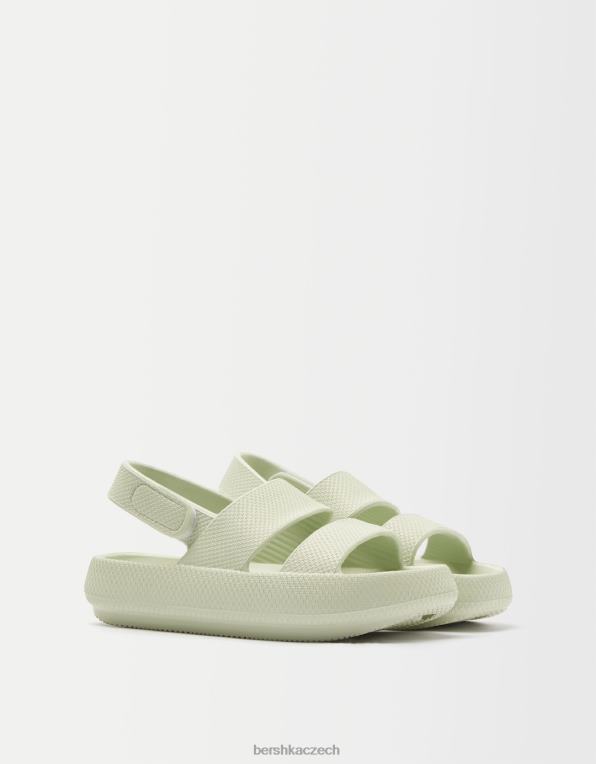 ženy Bershka ploché pogumované sandály P88442237 obuv khaki