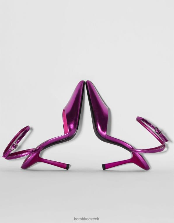 ženy Bershka kovové slingback boty na vysokém podpatku P88442255 obuv fuchsie
