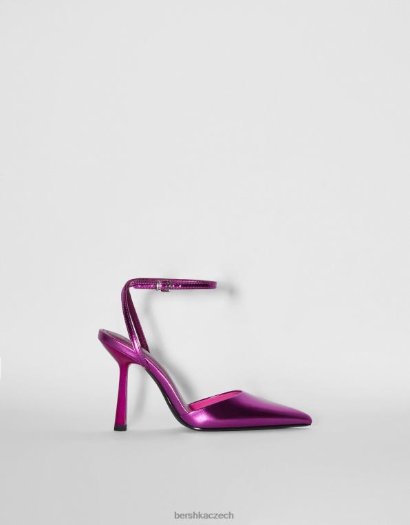 ženy Bershka kovové slingback boty na vysokém podpatku P88442258 obuv fuchsie