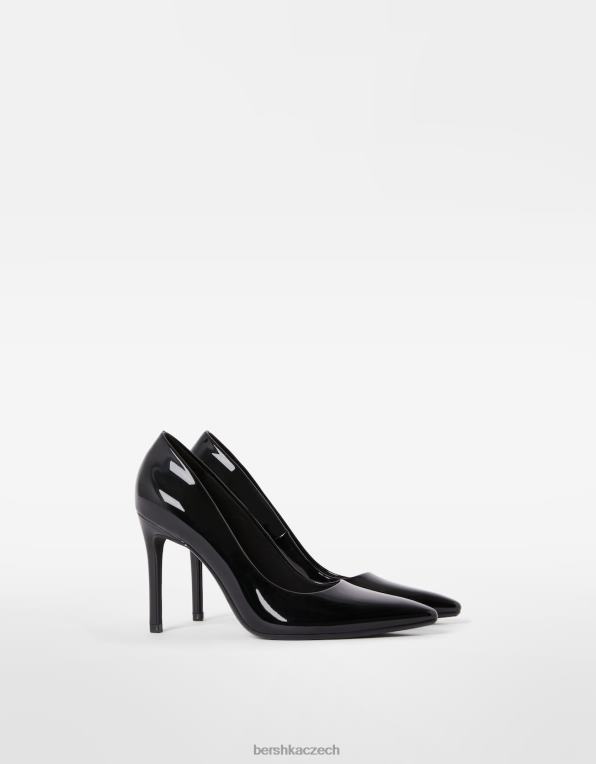 ženy Bershka lesklé boty na vysokém podpatku P88442243 obuv Černá