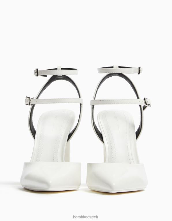 ženy Bershka páskové boty na podpatku P88442251 obuv bílý