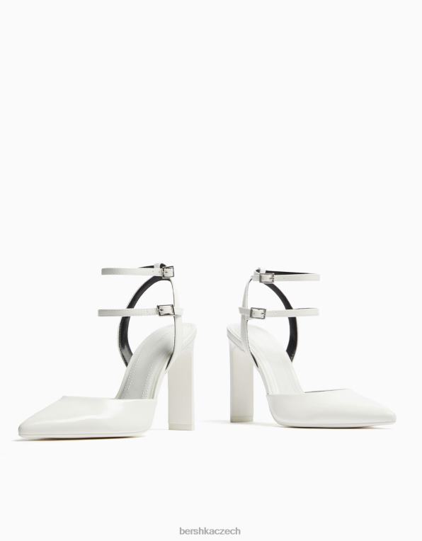 ženy Bershka páskové boty na podpatku P88442251 obuv bílý