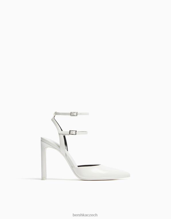 ženy Bershka páskové boty na podpatku P88442251 obuv bílý