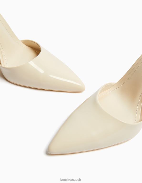 ženy Bershka páskové boty na podpatku P88442252 obuv ecru