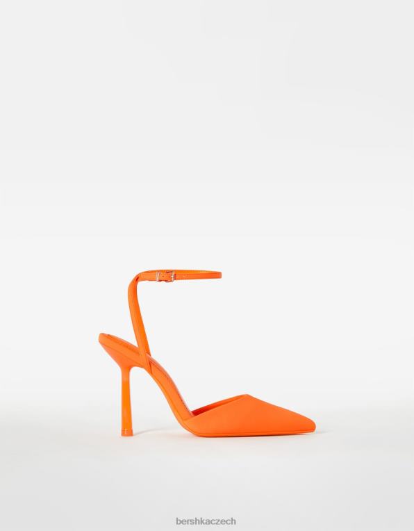 ženy Bershka páskové boty na podpatku P88442262 obuv oranžový