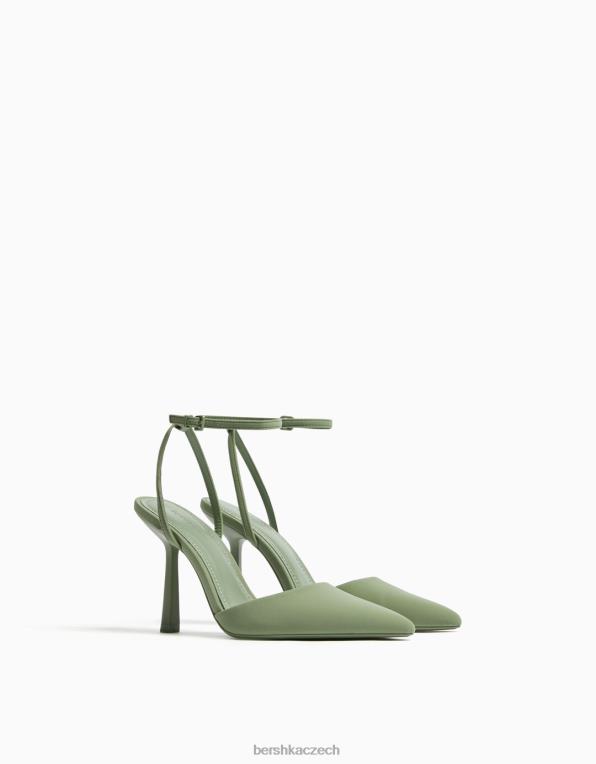 ženy Bershka páskové boty na podpatku P88442272 obuv khaki