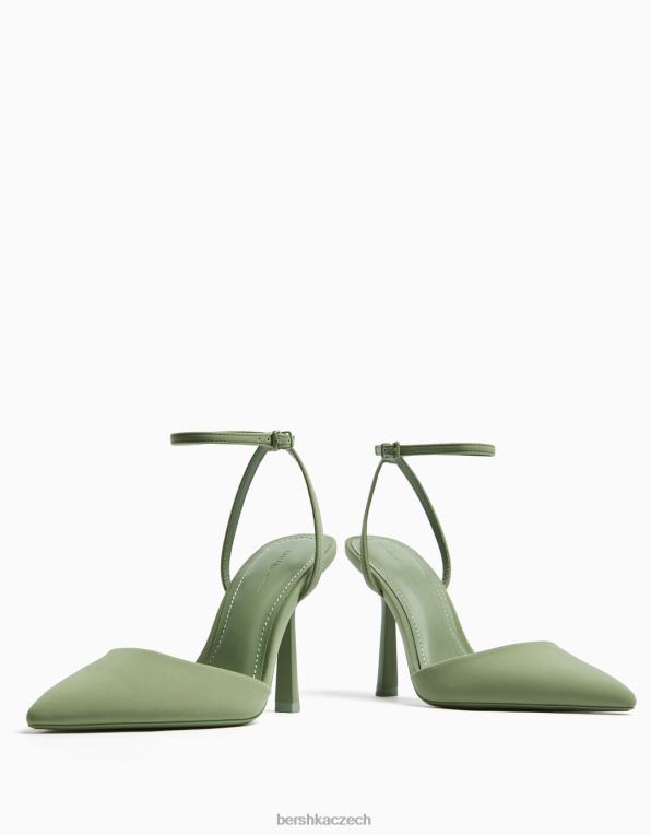 ženy Bershka páskové boty na podpatku P88442272 obuv khaki