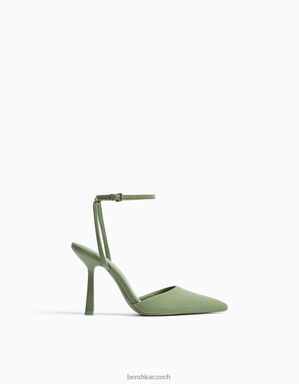 ženy Bershka páskové boty na podpatku P88442272 obuv khaki