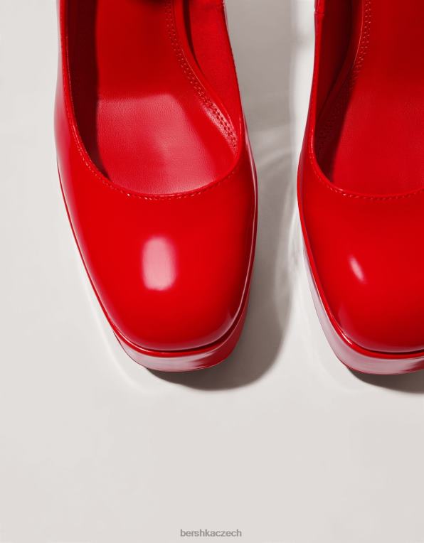 ženy Bershka xl boty na vysokém podpatku na platformě P88442254 obuv Červené