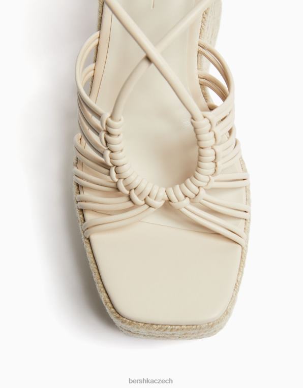 ženy Bershka šněrovací espadrilky na klínku P88442171 obuv ecru