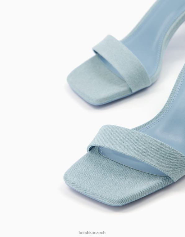 ženy Bershka páskové džínové sandály na vysokém podpatku s páskem kolem kotníku P88441958 obuv výhradní
