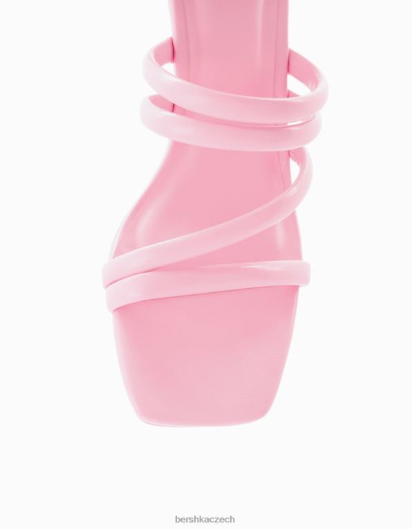 ženy Bershka páskové sandály na jehlovém podpatku P88442165 obuv růžový