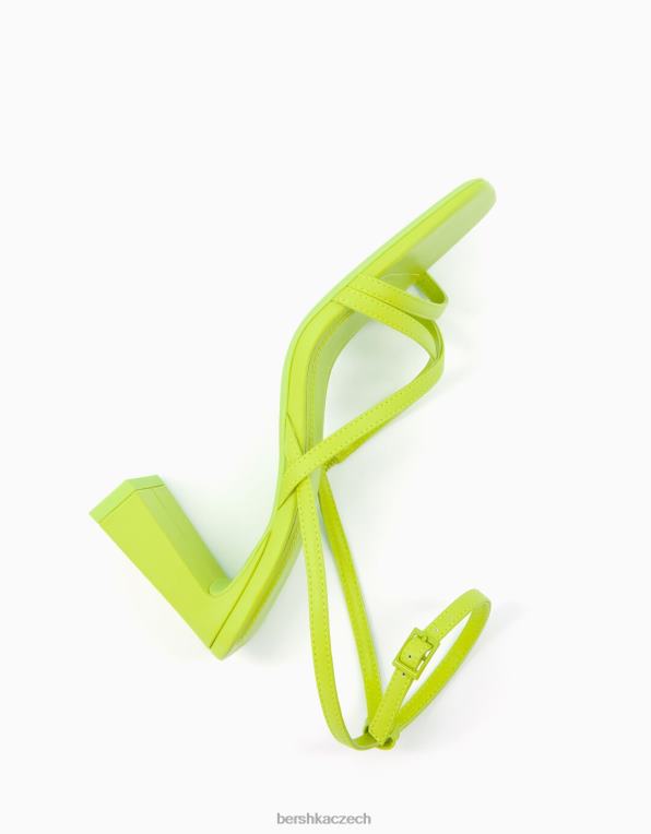 ženy Bershka páskové sandály na vysokém podpatku s páskem kolem kotníku P88442162 obuv zelená
