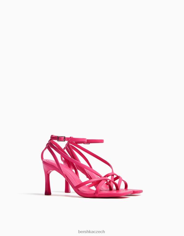 ženy Bershka páskové sandály na vysokém podpatku s páskem kolem kotníku P88442179 obuv fuchsie